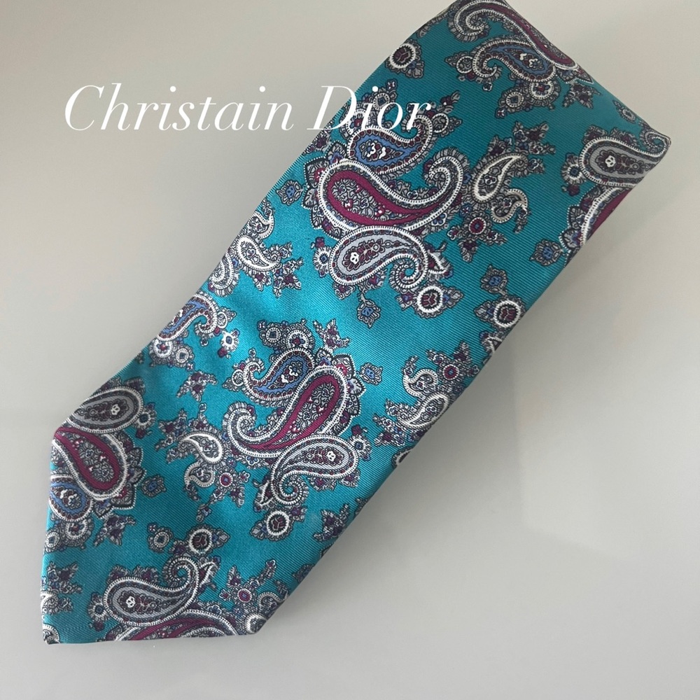 Christian Dior 100% Silk Paisley Men’s Tie